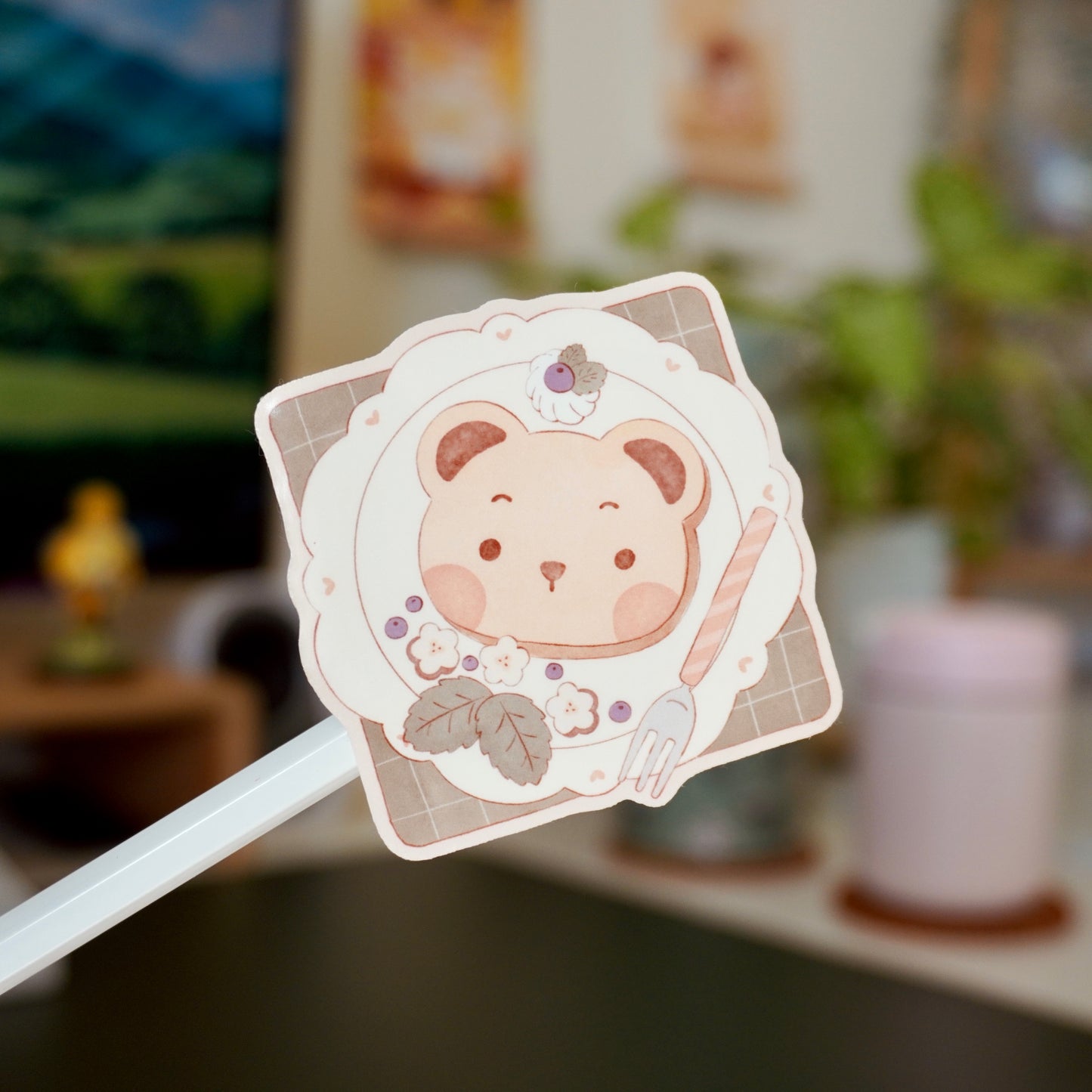 Bear Pancake Die-Cut Sticker