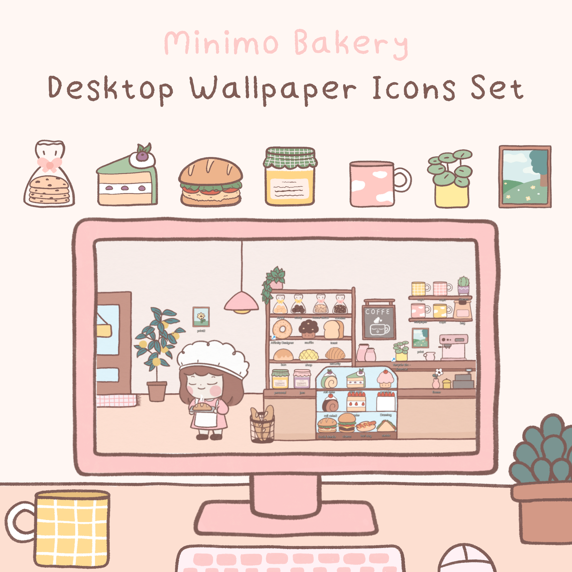 Minimo Bakery Wallpaper Organizer With Icons