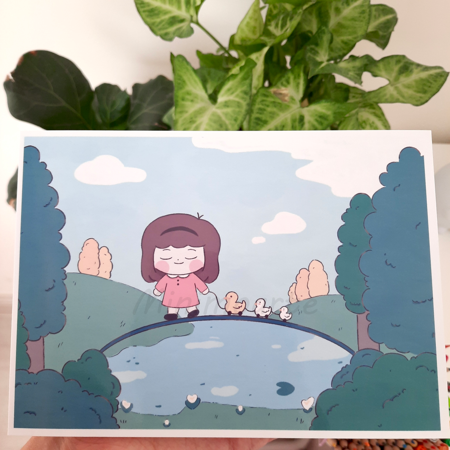 Minimo & little duckies Print