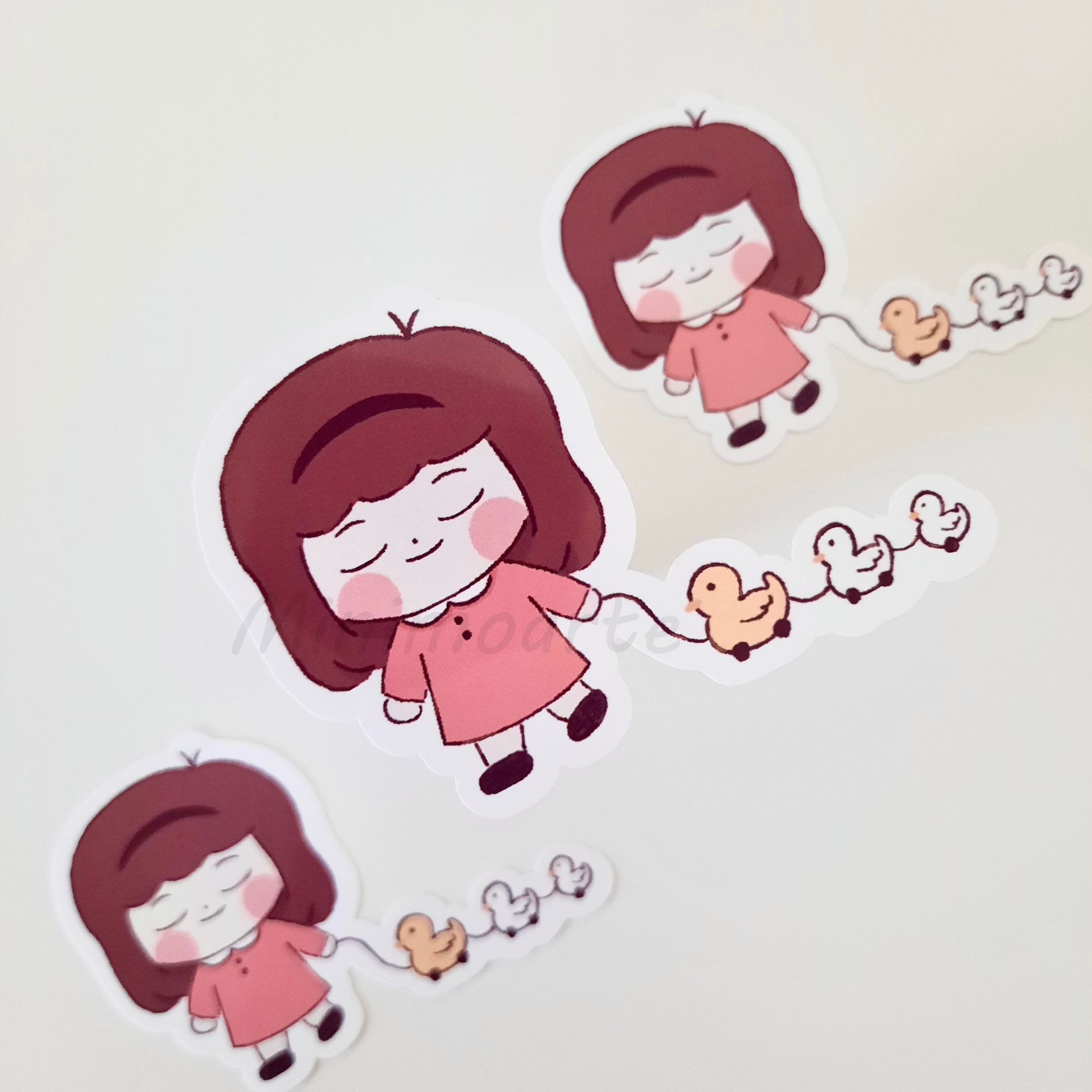 Minimo & little duckies Die Cut Sticker