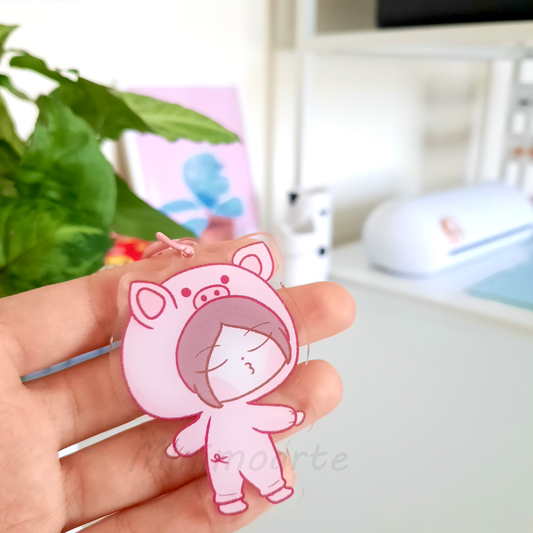 Minimo Pig Clear Acrylic Keychains