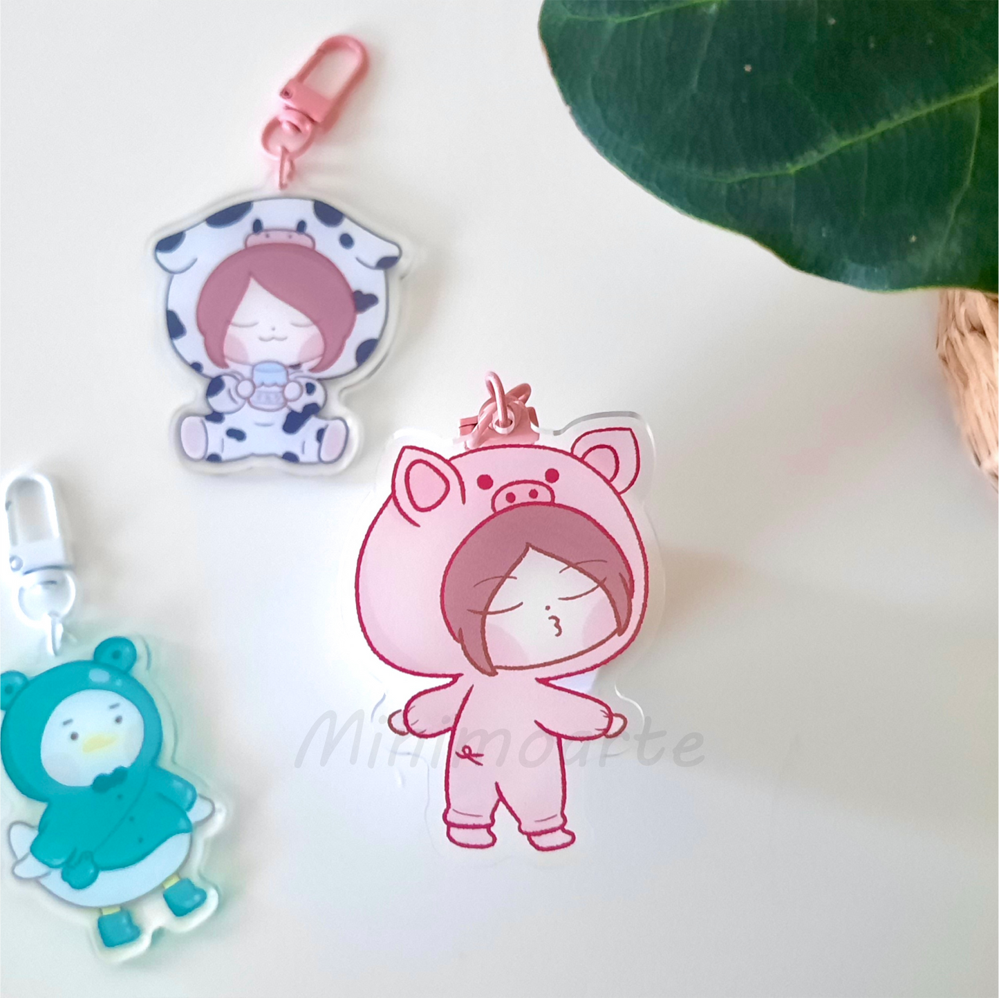 Minimo Pig Clear Acrylic Keychains