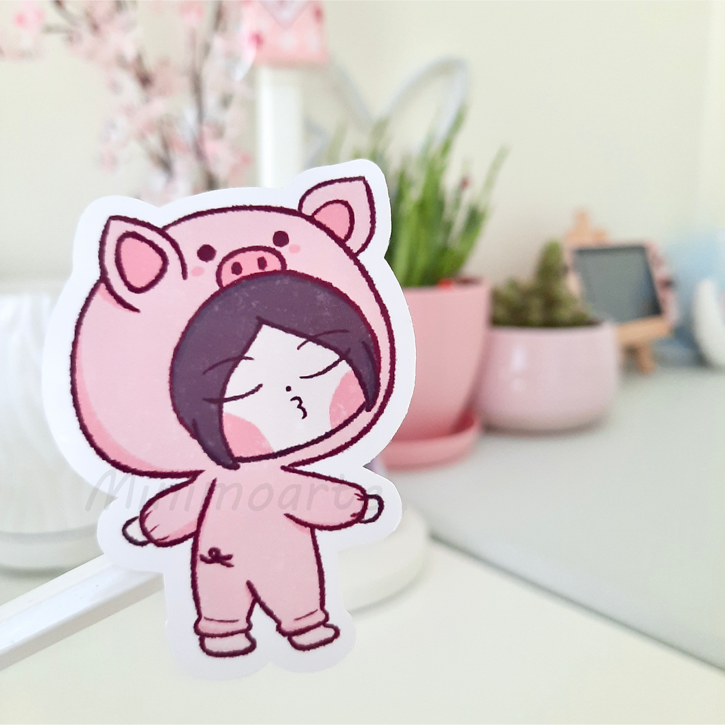 Minimo Pig Die Cut Sticker