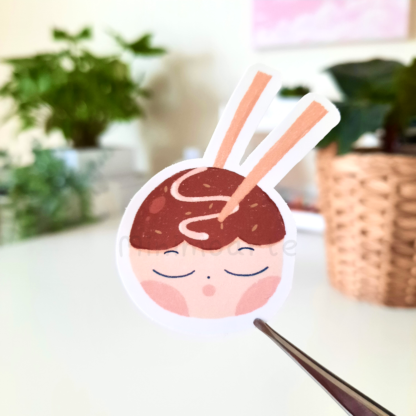 Sleepy Takoyaki Die Cut Sticker