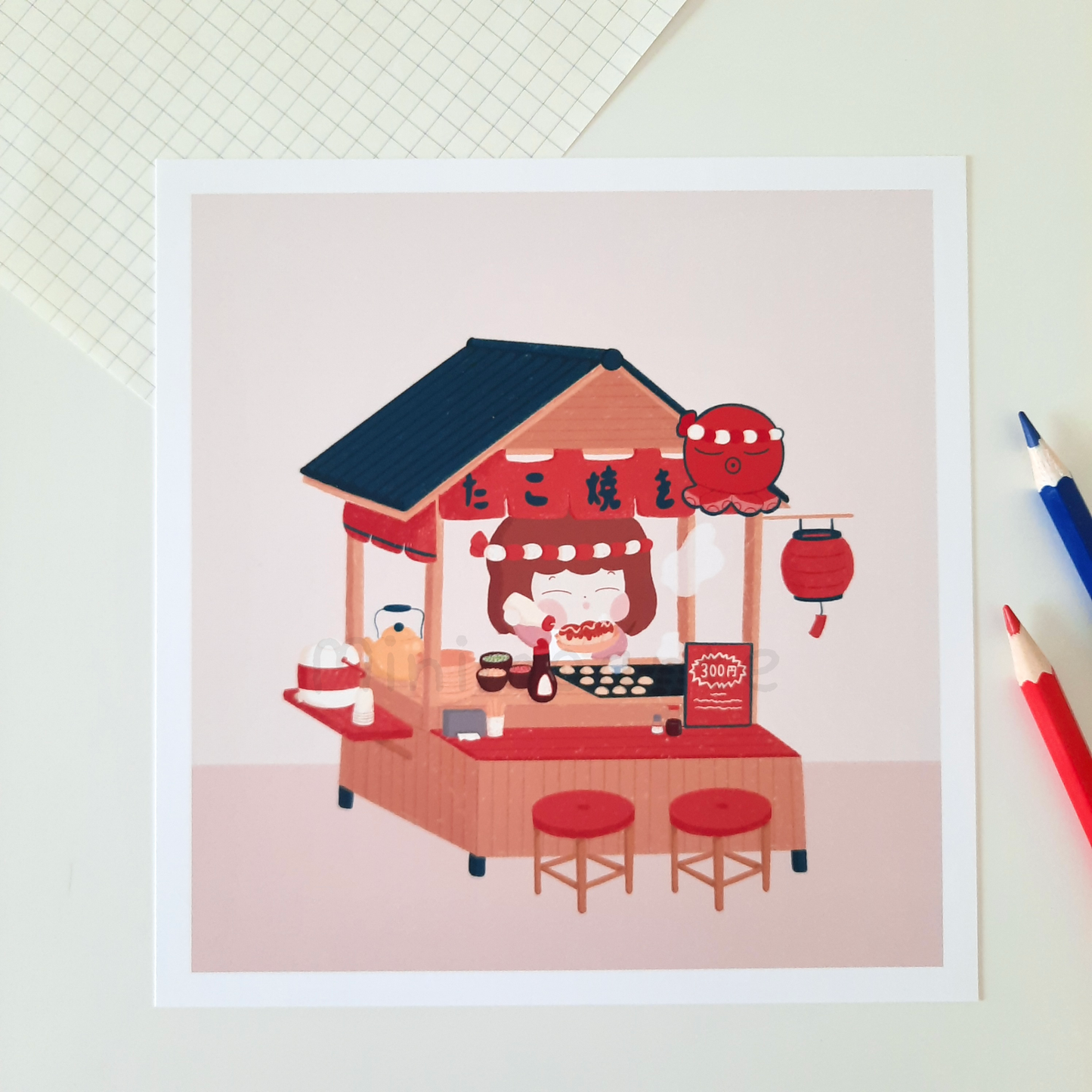 Takoyaki Stall Art Print