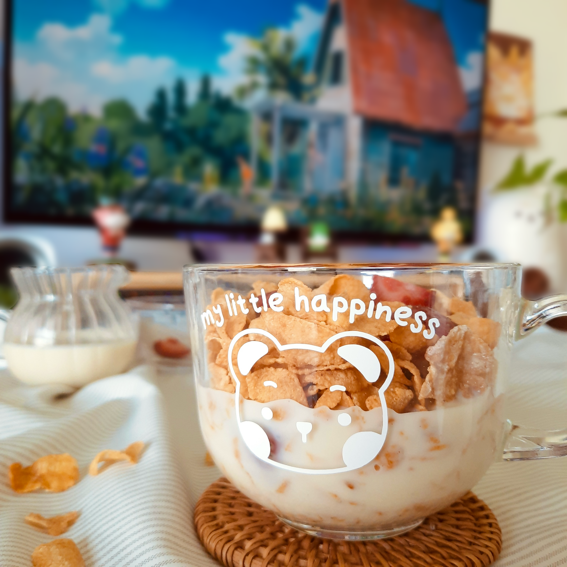 ''my little happiness'' cereal cup bowl