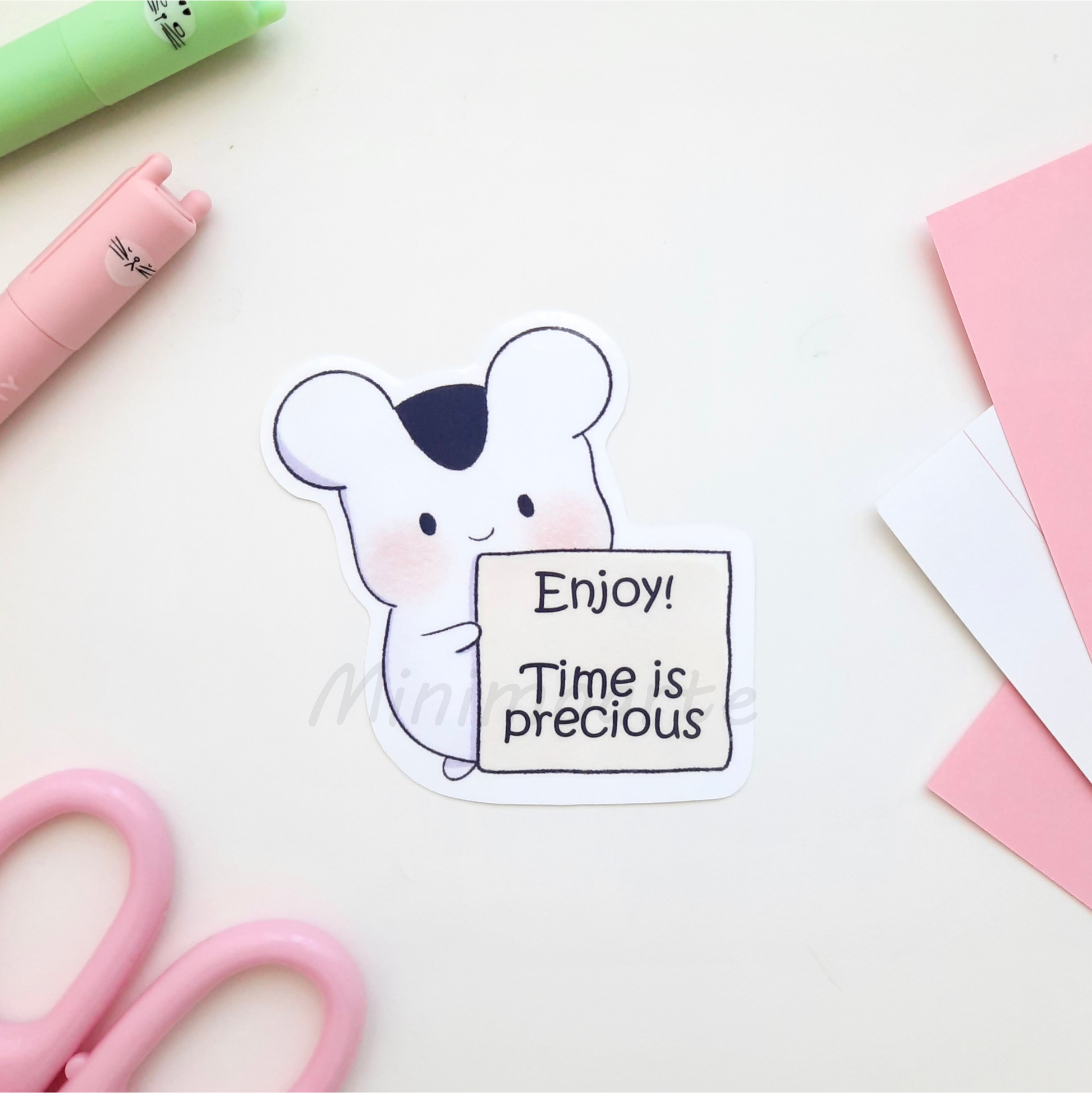 Enjoy Dango Hamster Die Cut Sticker