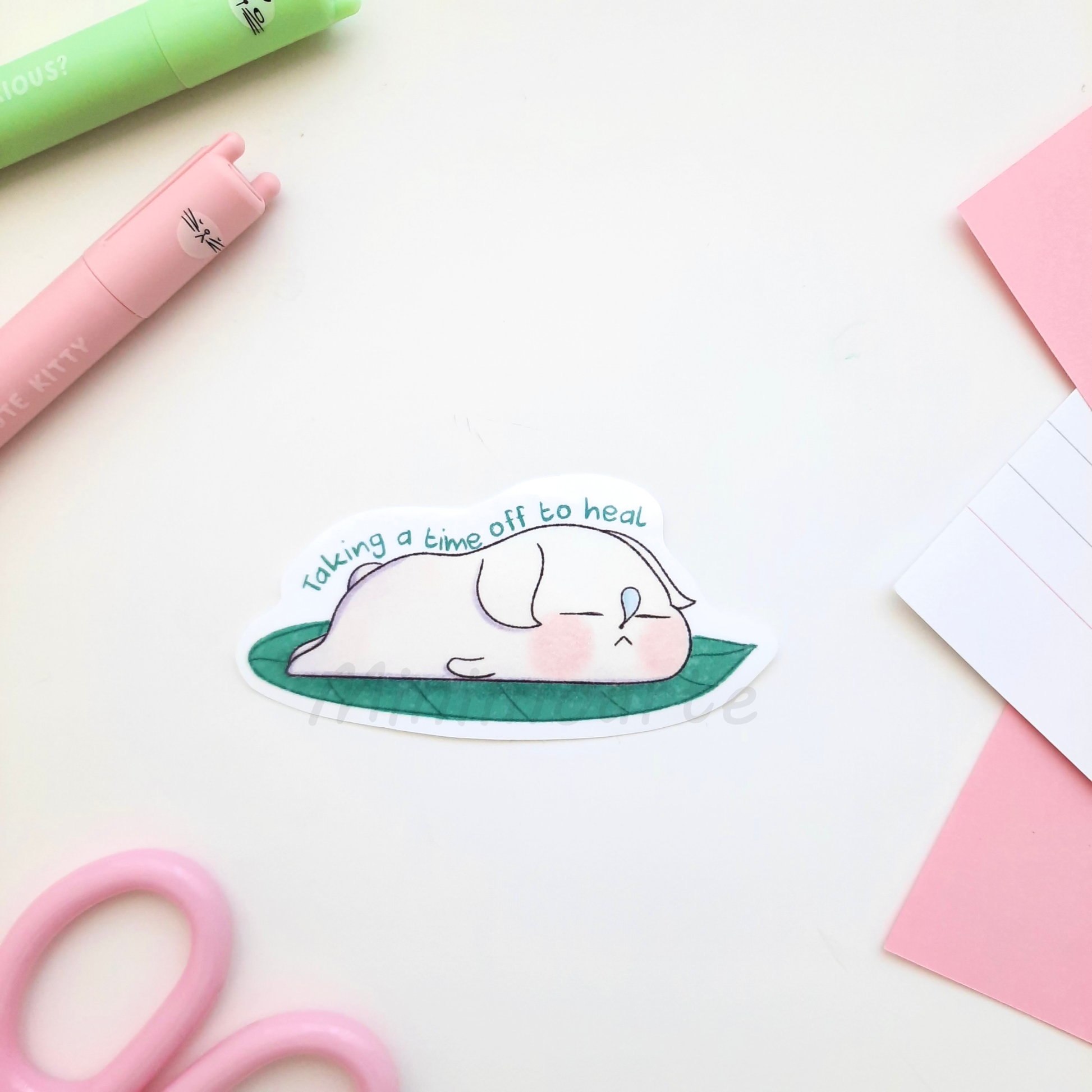 Heal Mochi Dog Die Cut Sticker