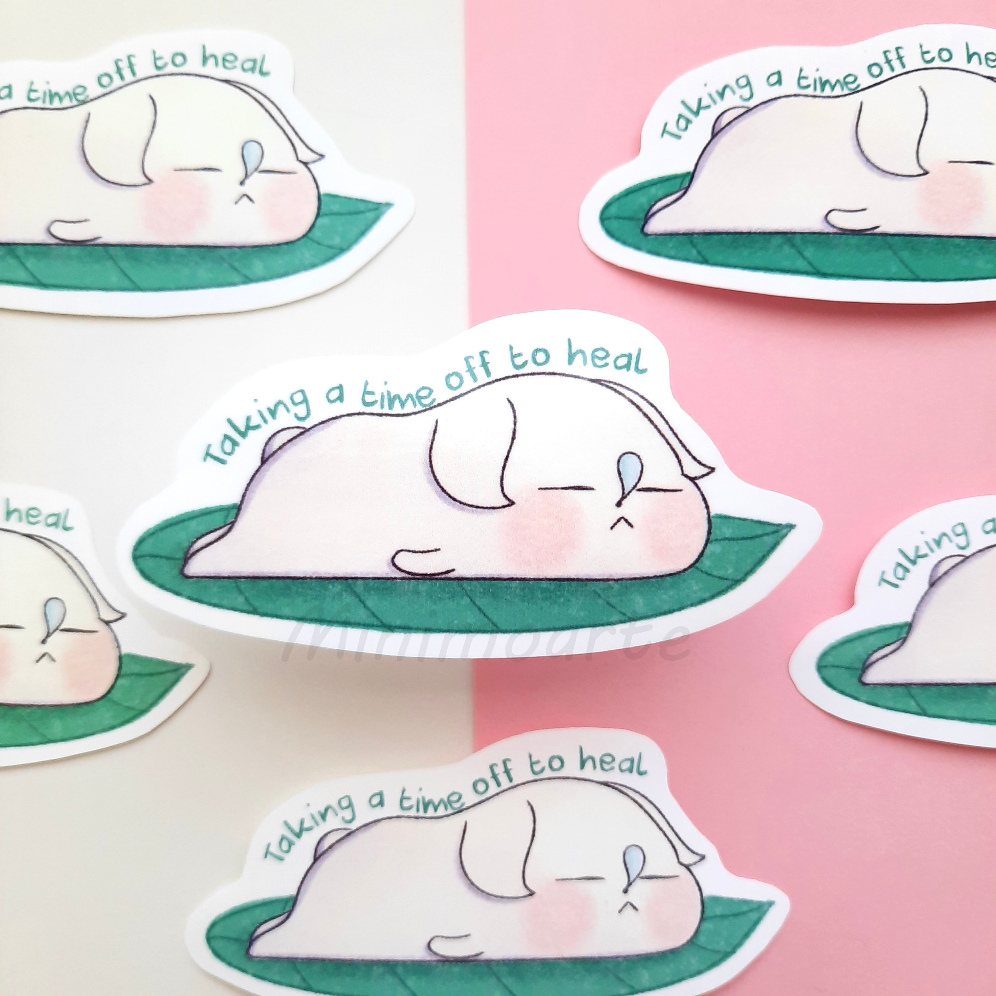 Heal Mochi Dog Die Cut Sticker