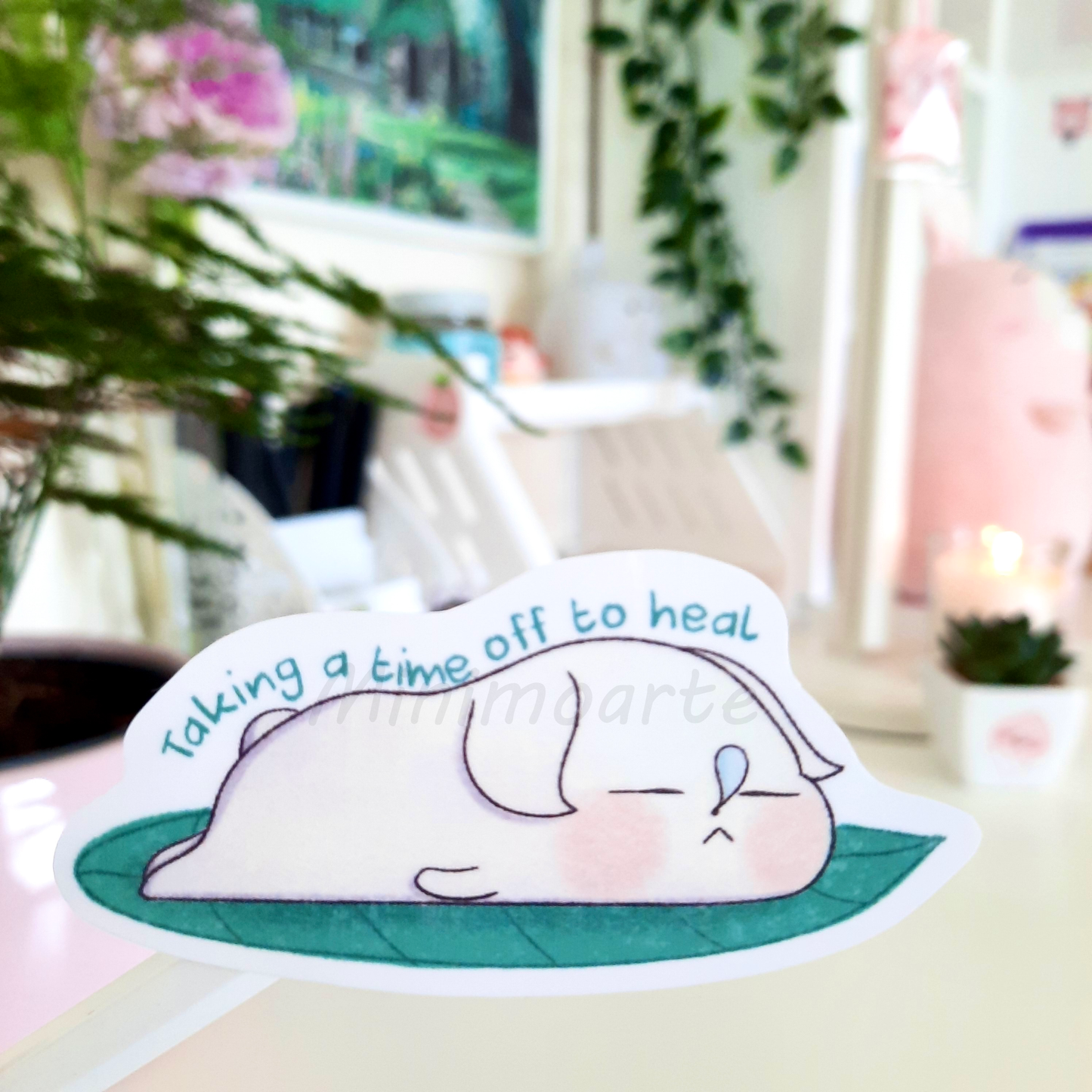 Heal Mochi Dog Die Cut Sticker