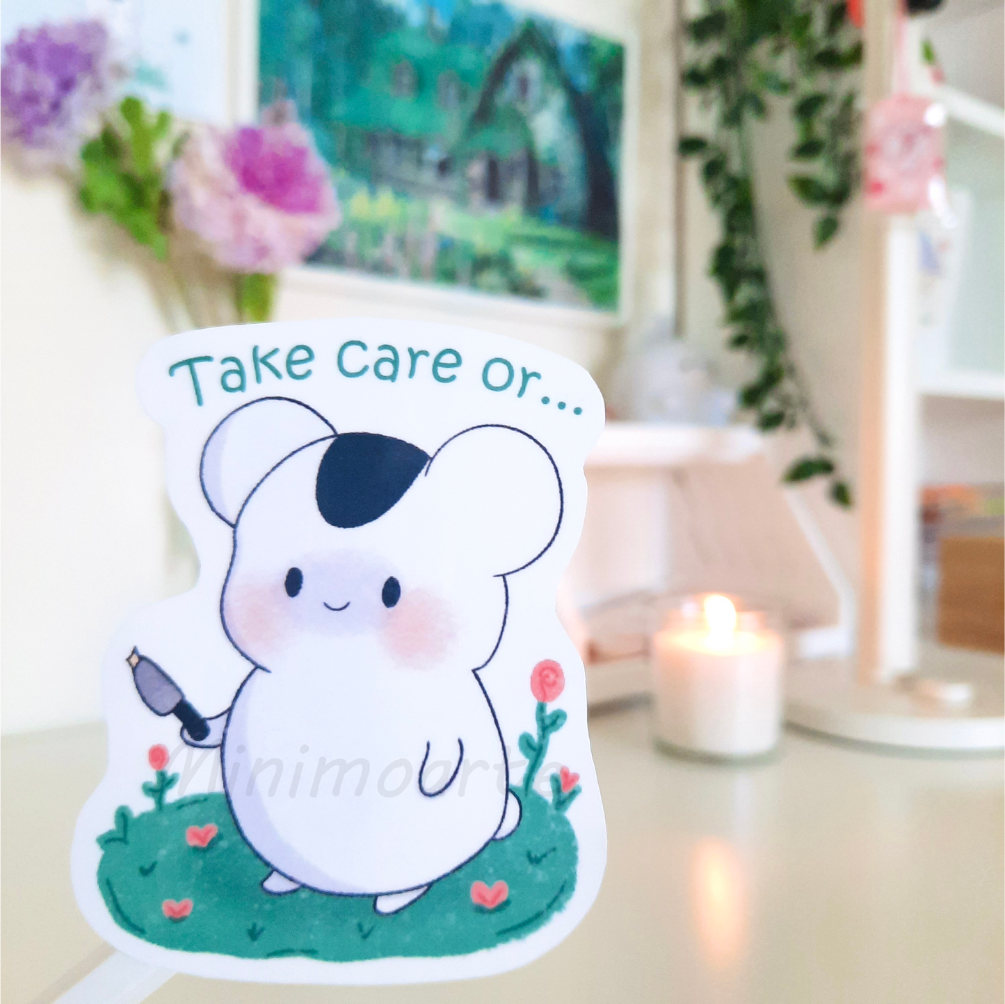 Take Care Dango Hamster Die Cut Sticker