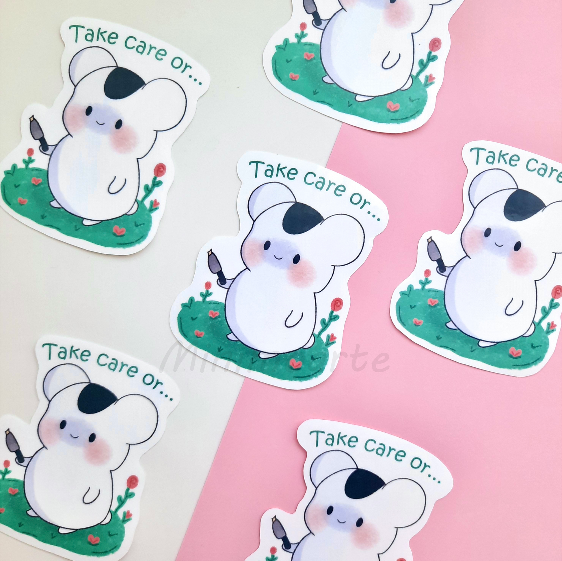 Take Care Dango Hamster Die Cut Sticker