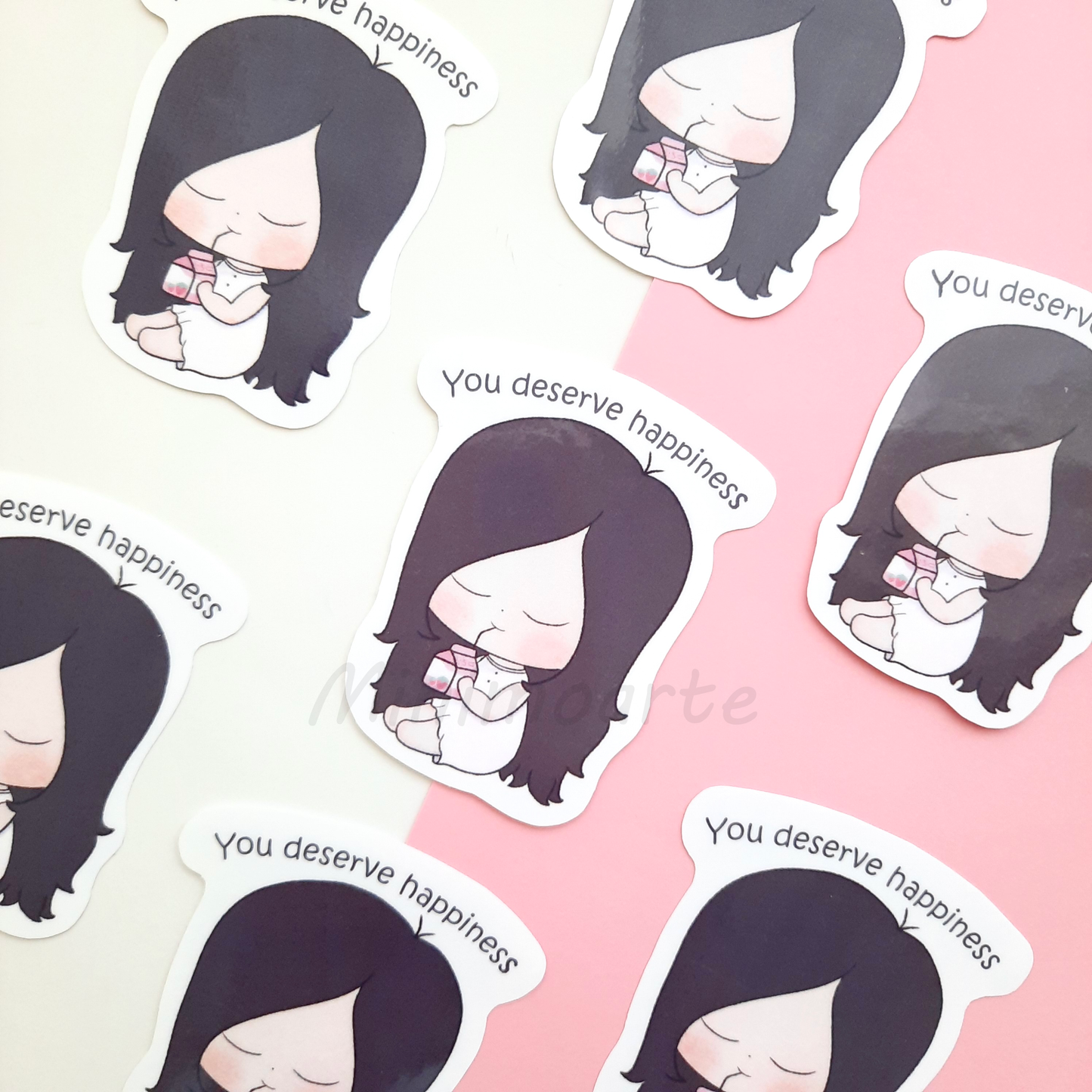 You Deserve Happiness Minimo Die Cut Sticker