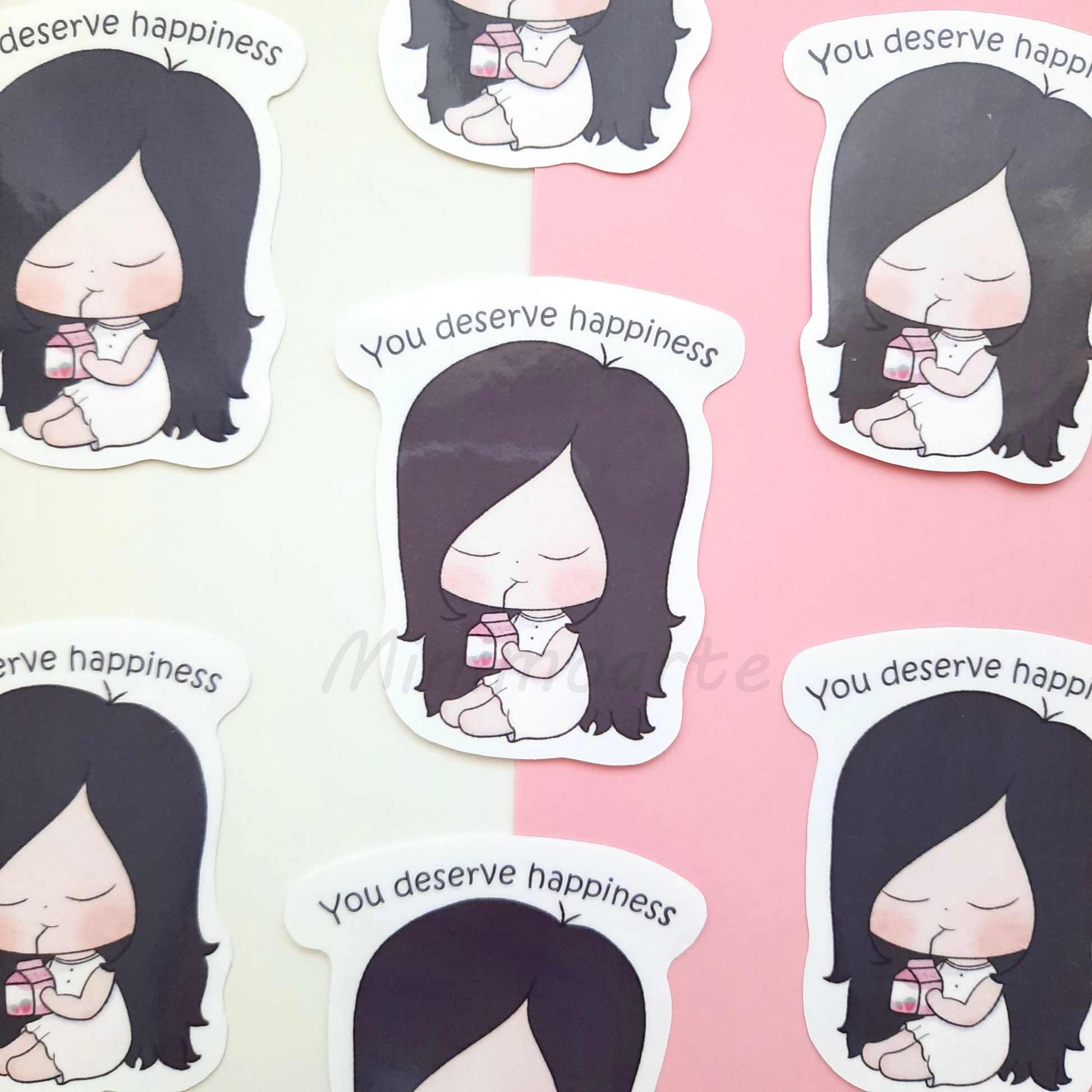 You Deserve Happiness Minimo Die Cut Sticker